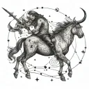 Sagittarius and taurus constellation tattoo design idea