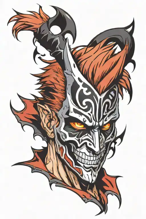 ichigo half hollown mask tattoo design idea