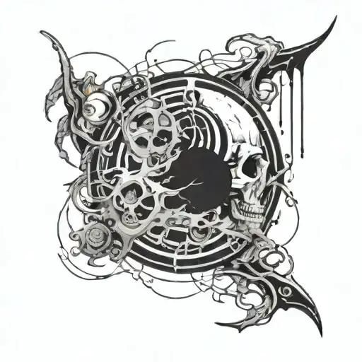 Incorporate Metalcore music elements into a dark and twisted design tattoo design idea