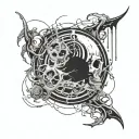 Incorporate Metalcore music elements into a dark and twisted design tattoo design idea