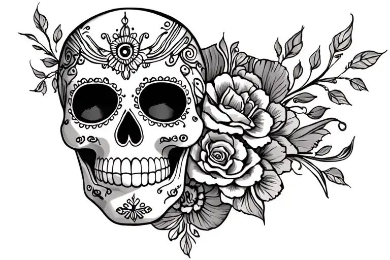 sugar skull tattoo design idea