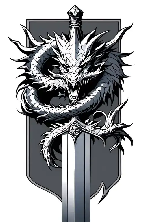 ff7 could buster sword with dragon wrapped tattoo design idea