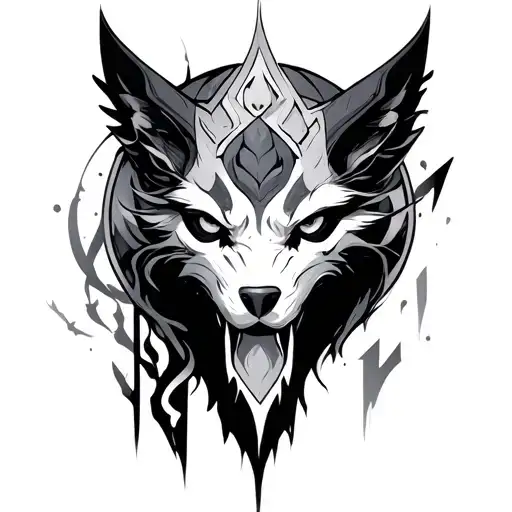 Igris from Solo Leveling minimalistic tattoo with shadow effect tattoo design idea