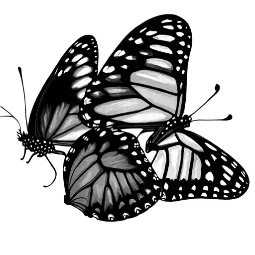 3 butterflies tattoo design idea