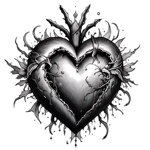 open heart surounded by magic tattoo design idea
