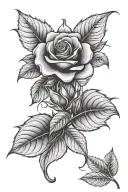rose leaf animal tattoo design idea