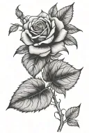 rose leaf animal tattoo design idea