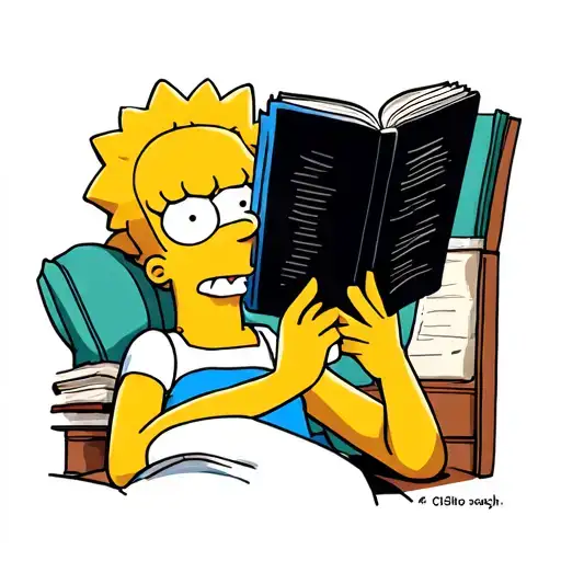 Lisa Simpson reading tattoo design idea