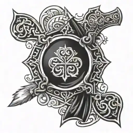 fighting Irish cross tattoo design idea