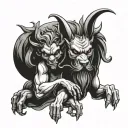hades holding cerberus tattoo design idea