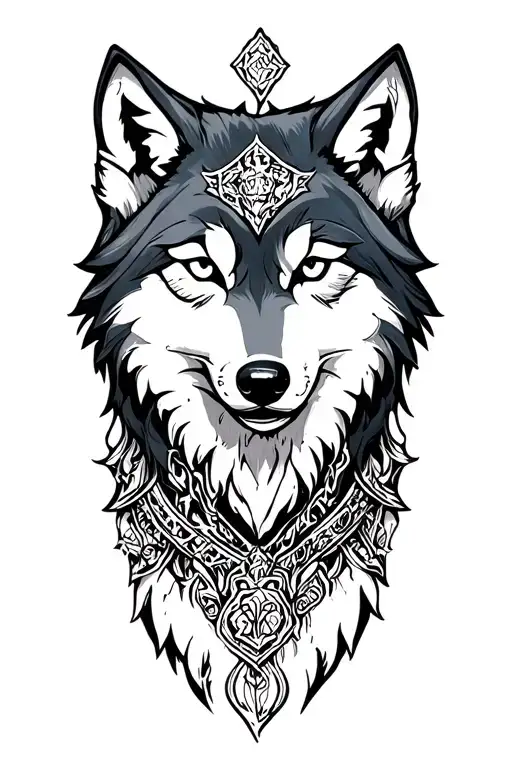 Legend of Zelda twilight princess wolf link tattoo design idea