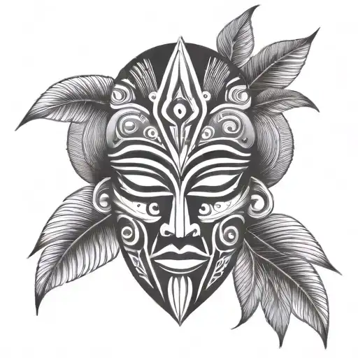African Mask tattoo design idea