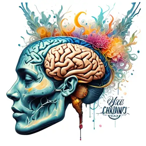 adhd brain tattoo design idea