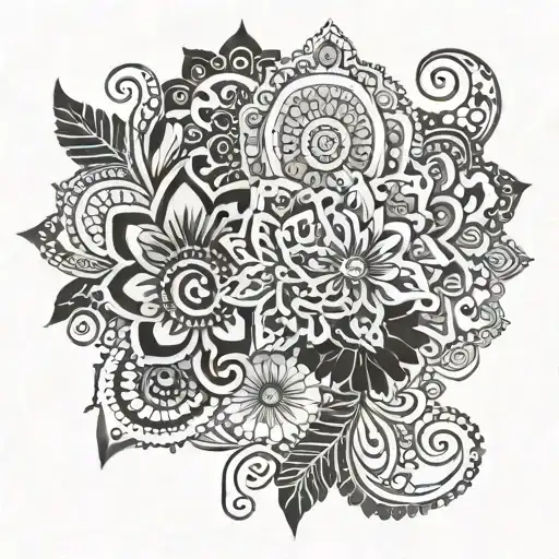 henna inspired patterns tattoo design idea