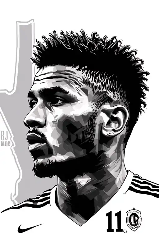 Neymar JR jersey number 11 tattoo design idea