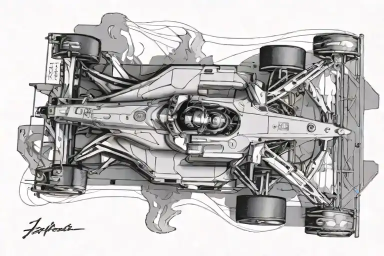 Lewis Hamilton w11 2020 Mercedes f1 car racing overhead view tattoo design idea