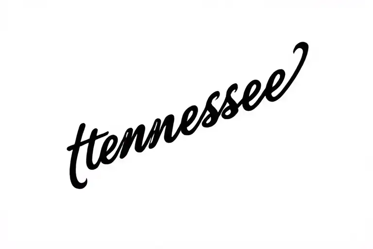 "tennessee " simple, calligraphy, style tattoo design idea
