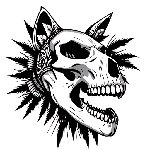 Choctaw animal skull tattoo design idea