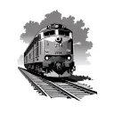 Train numbered 2714 on tracks  tattoo design idea