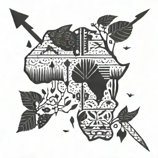 africa arrows tattoo design idea