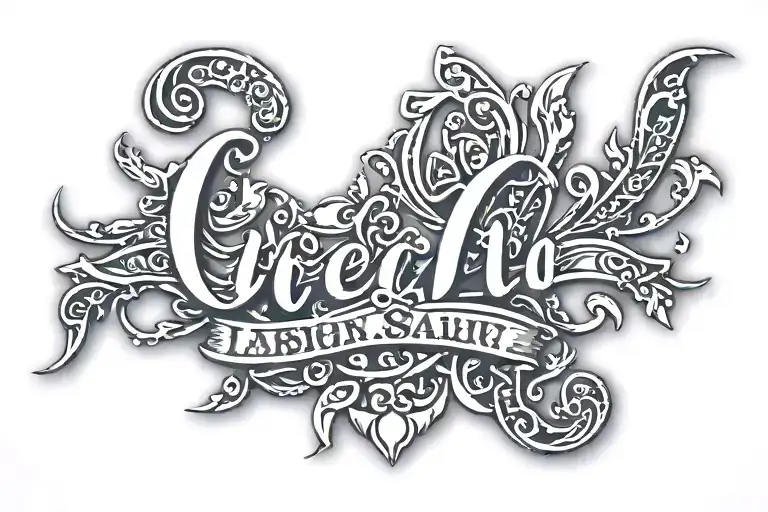 sign with name incorporated tattoo design idea