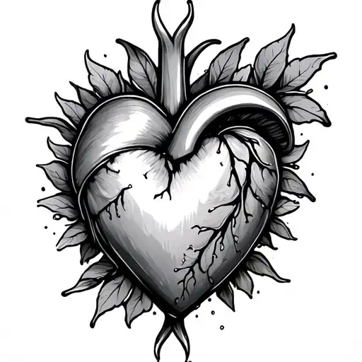 Heart M tattoo design idea