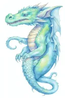 cute sleeping baby dragon tattoo design idea