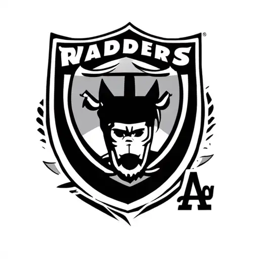 warriors, raiders, dodgers logo incorporating elements tattoo design idea