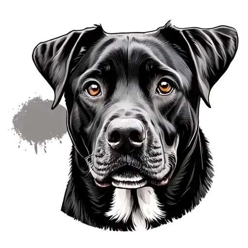 black lab dog breed tattoo design idea