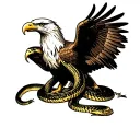 eagle eating don't tread on me snake  tattoo design idea
