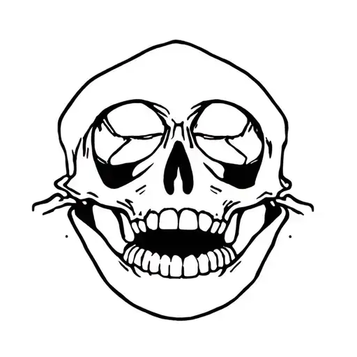 skull mouth around knee cap open tattoo design idea