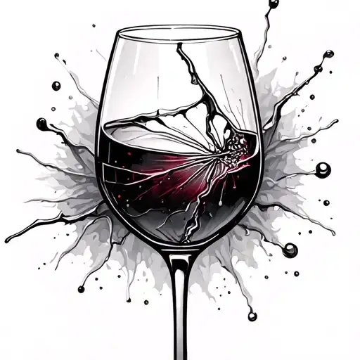 Broken Wine Glass tattoo design idea