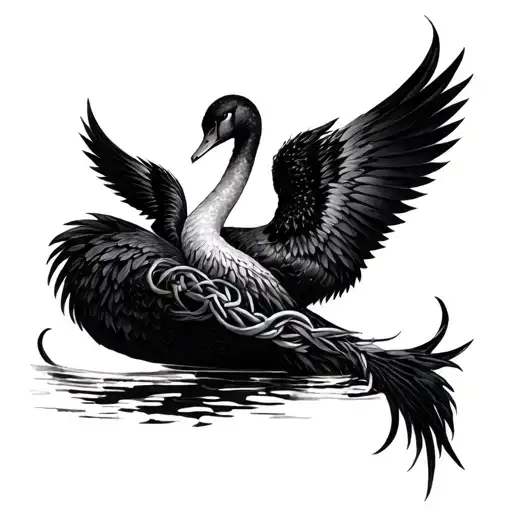 black swan & the Morrigan armed and entwined tattoo design idea