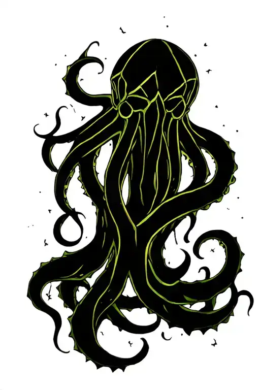 cthulhu stained glass window design tattoo design idea