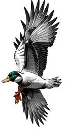 duck flying tattoo design idea