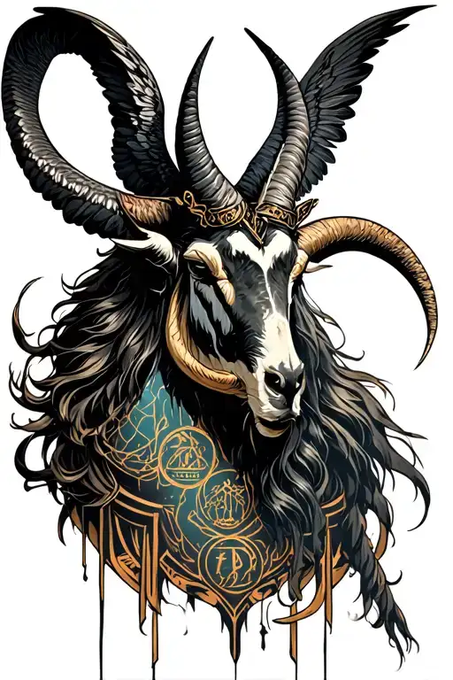 arcangel uriel with capricorn zodiac sign tattoo design idea
