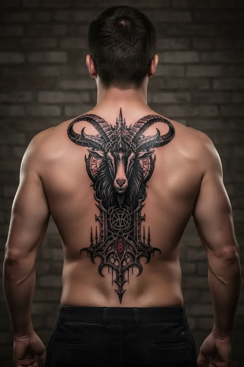 arcangel uriel with capricorn zodiac sign tattoo design idea