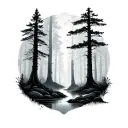 Foggy Forest tattoo design idea
