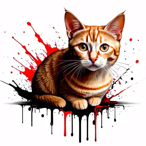 A British Shorthair cat and an Orange cat tattoo design idea