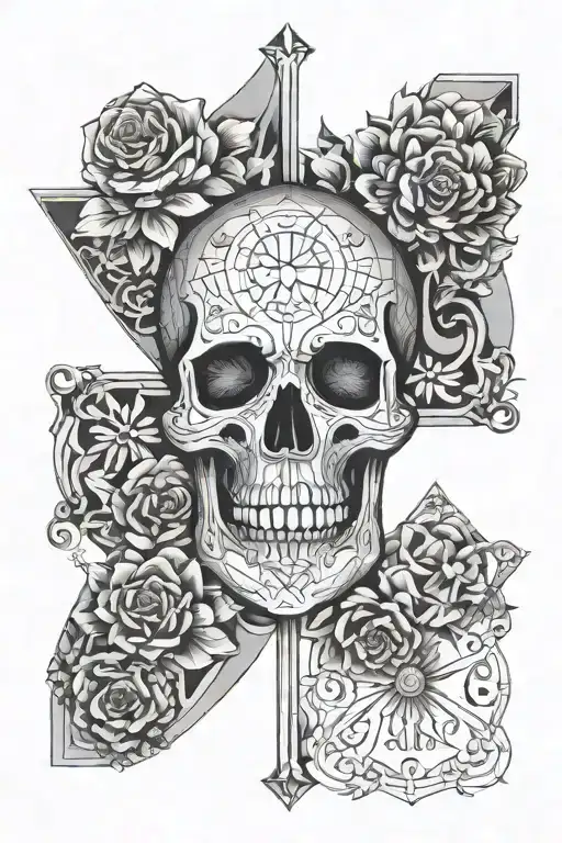 Memento Mori inscription tattoo design idea