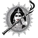 shree shyam written with flute surrounded tattoo design idea