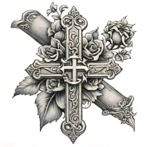 cross, bible, flowers, Proverbs 3:15 tattoo design idea