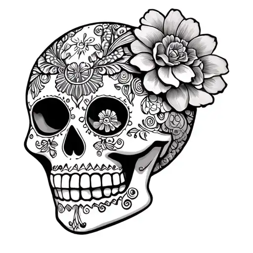 mexican sugar skull tattoo design idea