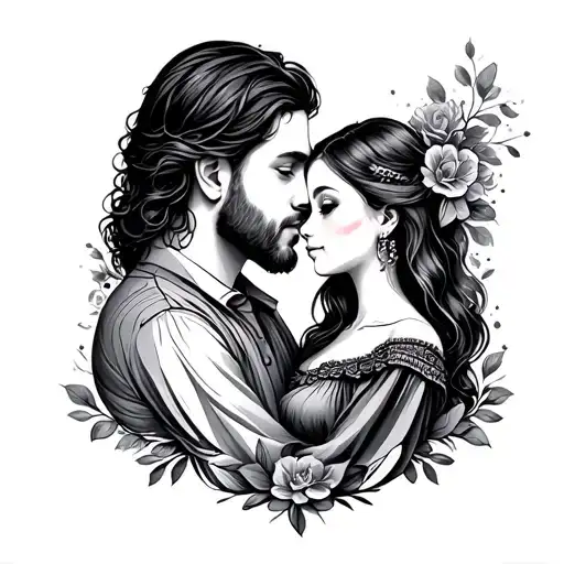 father and daughter tattoo design idea