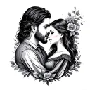 father and daughter tattoo design idea