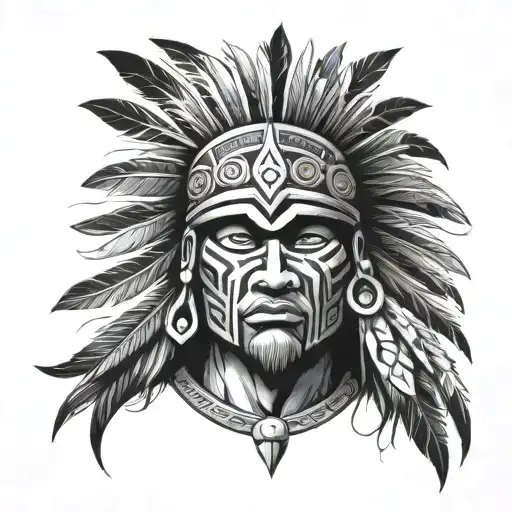 Aztec warrior tattoo design idea