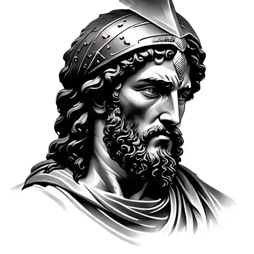 jesus christ face , Marcus Aurelius face, spartan soldier tattoo design idea