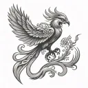 simple phoenix chines symbols for prosperity and rebirth tattoo design idea