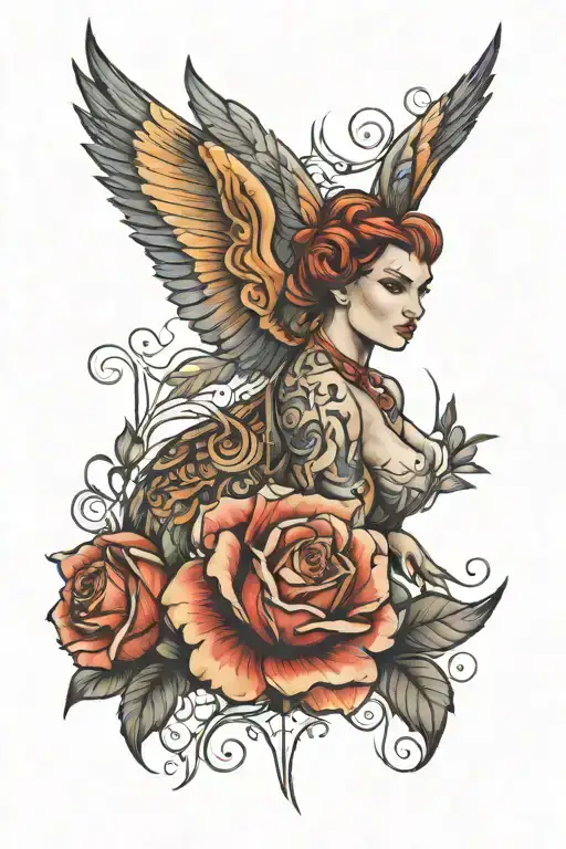 reconstruction, sensuality, power and wisdom. tattoo design idea