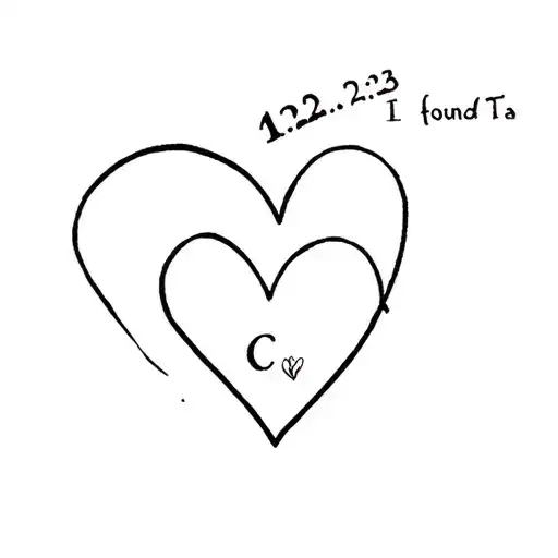 I found a love 12.1.23 heart C and T tattoo design idea